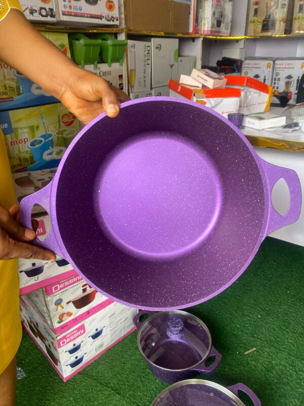 3PCS Marble Cookware Set 24cm-28cm-32cm Casserole - Image 4