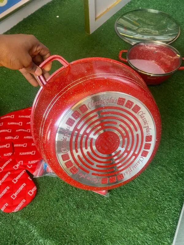 5PCS Granite Cookware Set + 2PCS Glove: 20cm-24cm-28-32-38 - Image 2