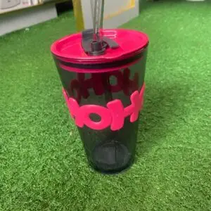 450ml double drinking thickened glass cup with glass straw and lid cover.