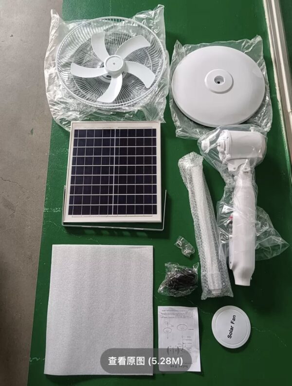 12 inches desk solar fan with panel - Image 2
