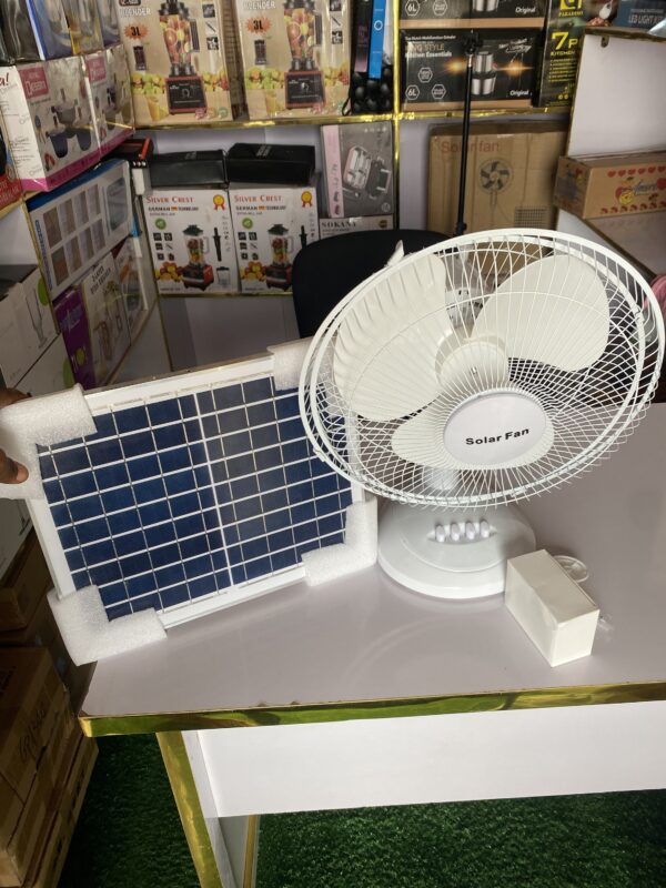 12 inches desk solar fan with panel - Image 3