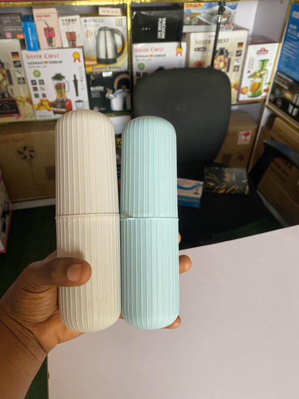 Brush and toothpaste plastic storage.